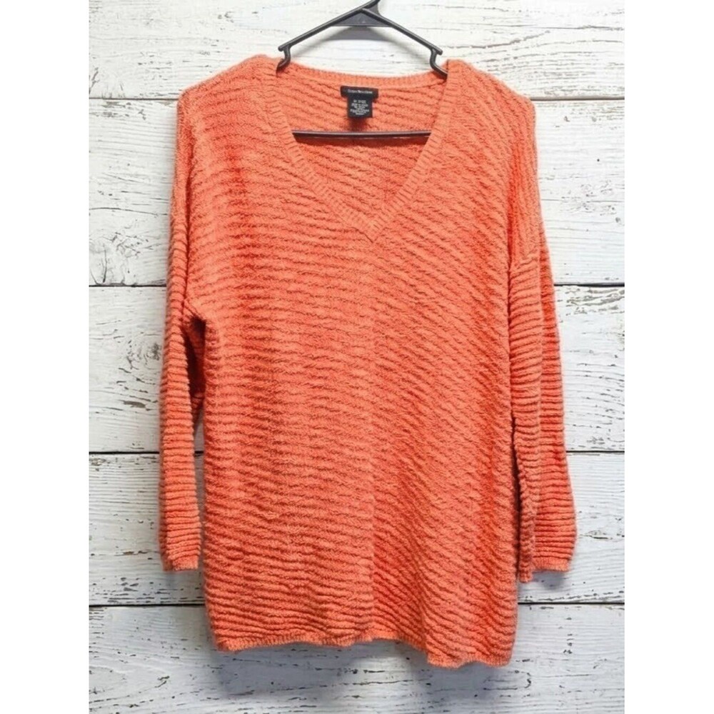 Calvin Klein Jeans Pullover Knit Sweater V Neck  Women's Size XL